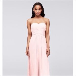 Long Strapless Chiffon Bridesmaid Dress